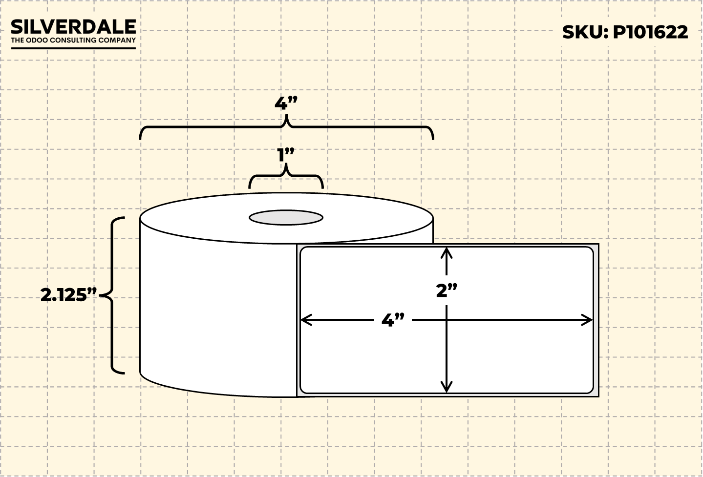 2x4 Blank Labels, 1 Roll, 375 Labels