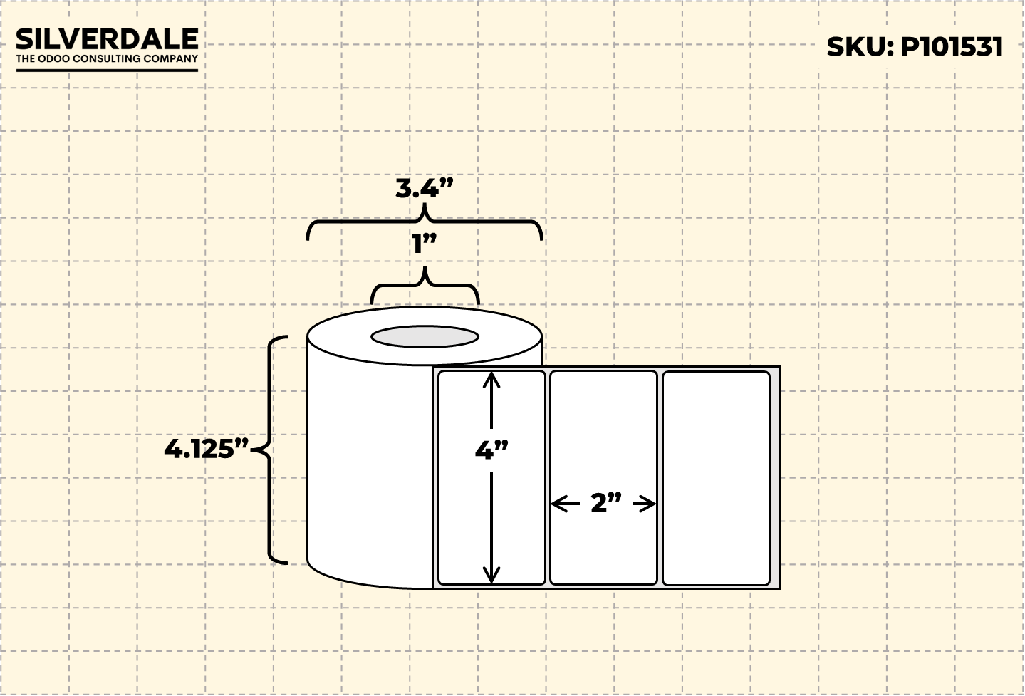 4x2 Blank Labels, 1 Roll, 750 Labels