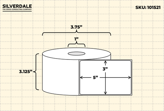 3x5 Blank Labels, Weatherproof, 1 Roll, 300 Labels